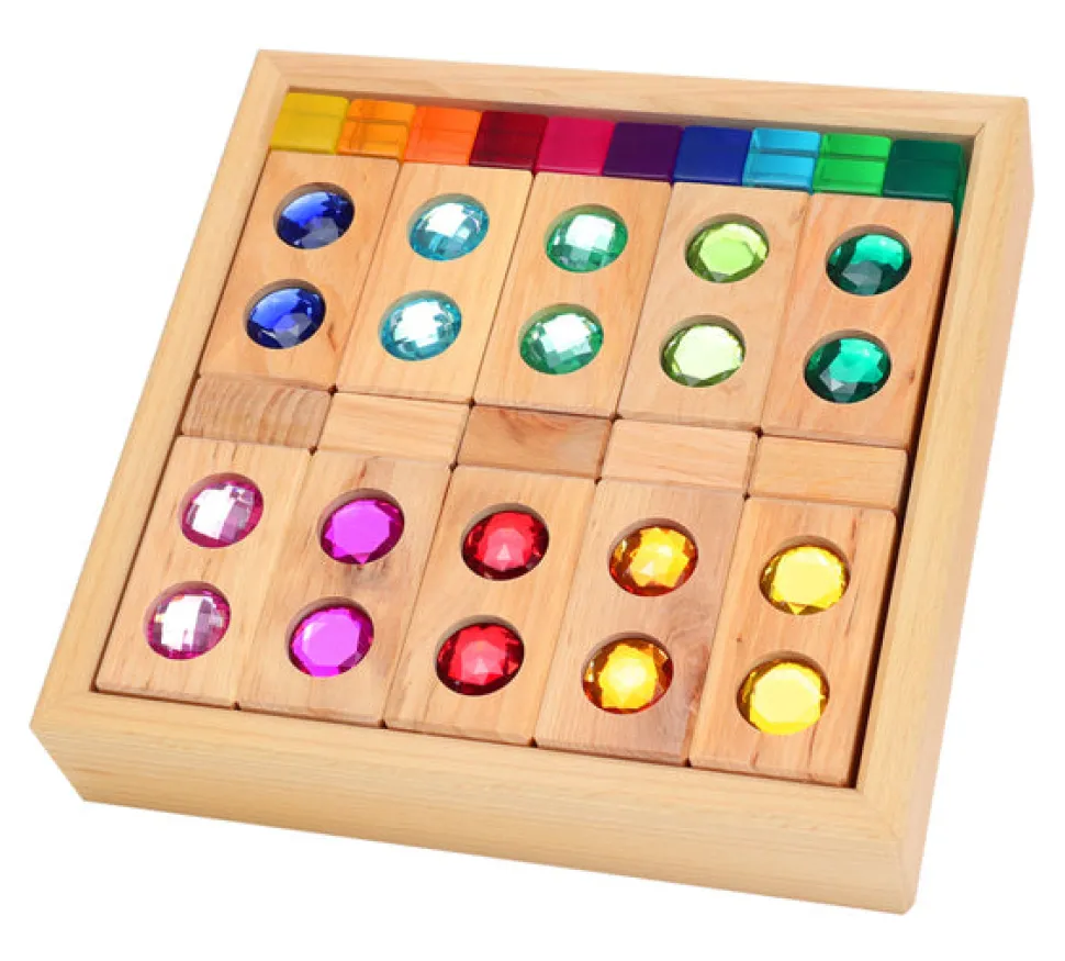 Bauspiel Combinatie Venster- En Glinsterblokken + Lucent Cubes