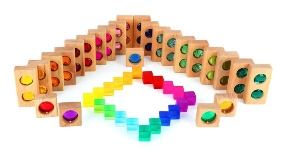 Bauspiel Combinatie Venster- En Glinsterblokken + Lucent Cubes