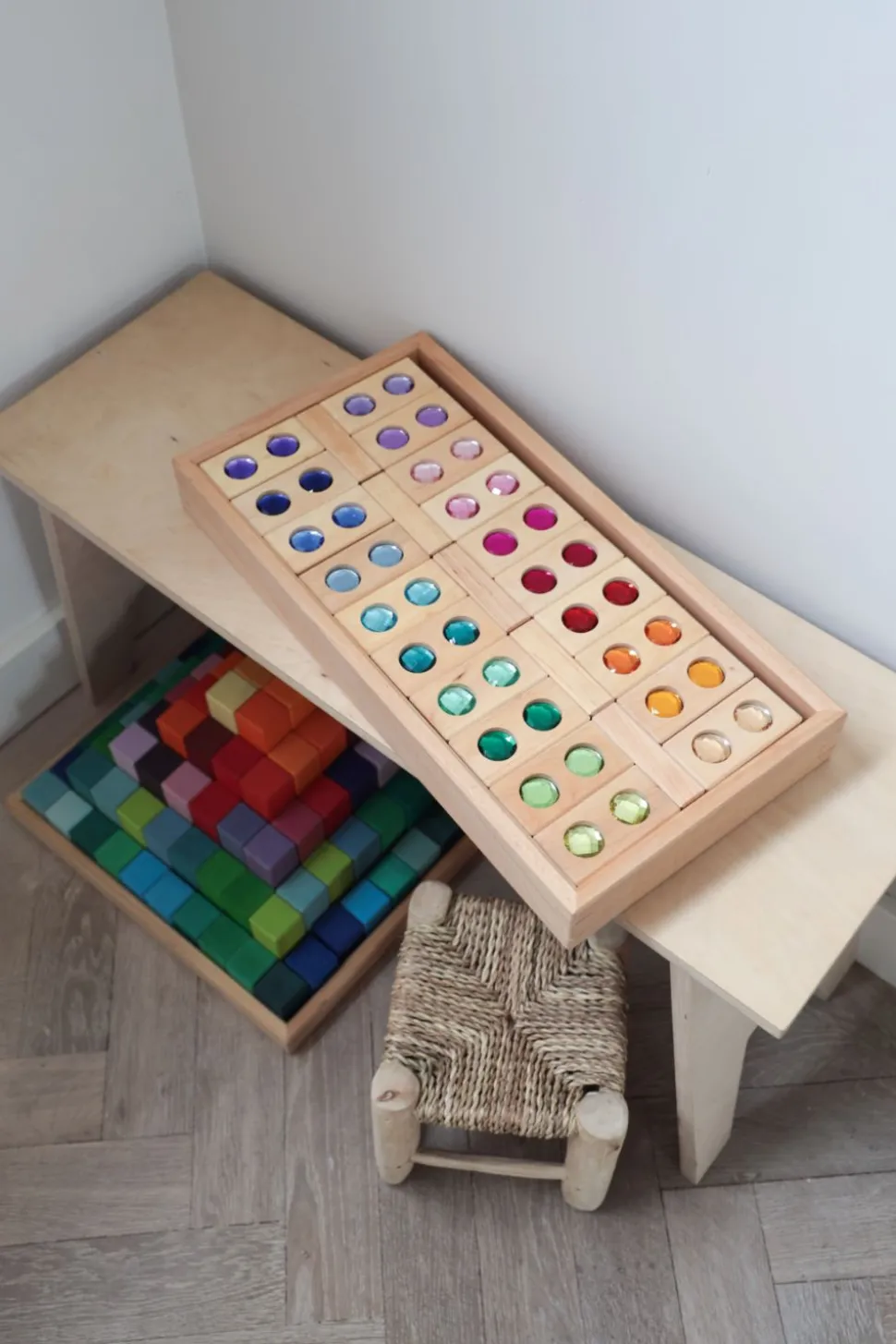 Bauspiel Glinsterblokken XL, 45 Stuks