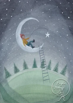 BijdeHansje Ansichtkaart Maan