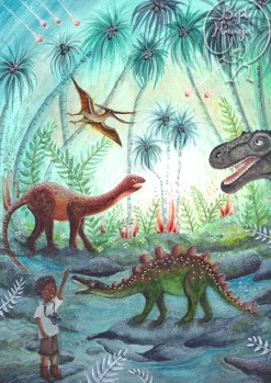 BijdeHansje Ansichtkaart Dino Avontuur