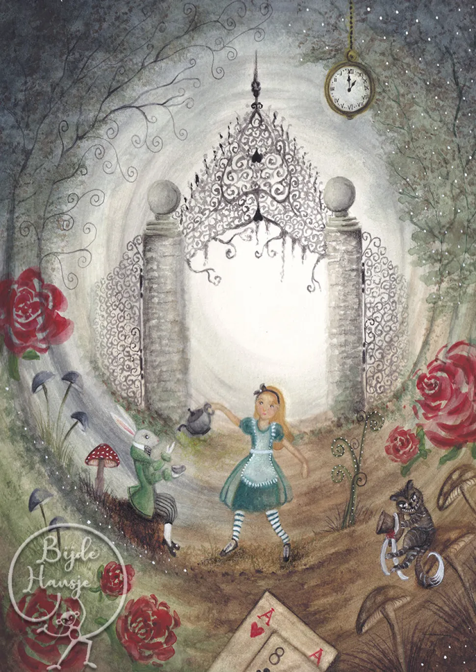 BijdeHansje Ansichtkaart Alice In Wonderland