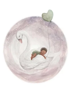 BijdeHansje Ansichtkaart Baby Kaartje Lila