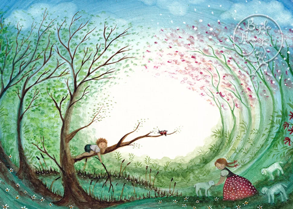 BijdeHansje Ansichtkaart Lente