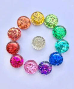 Glitter Speelparels Regenboog, 12 Stuks