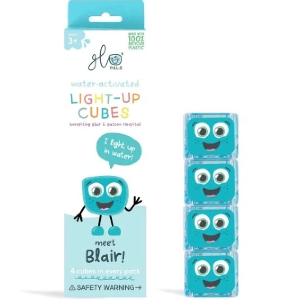 Glo Pals Light Up Cubes Blauw, 4 Stuks