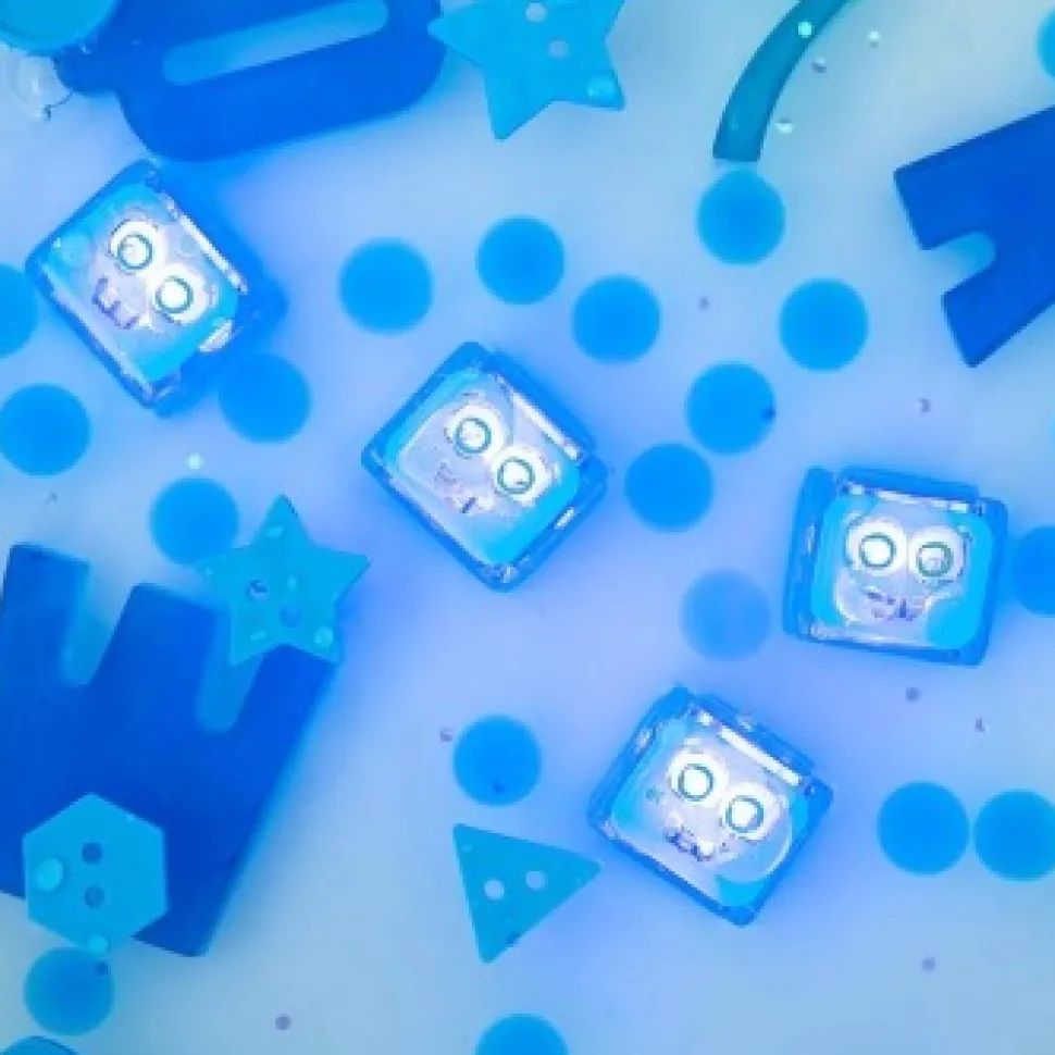 Glo Pals Light Up Cubes Blauw, 4 Stuks