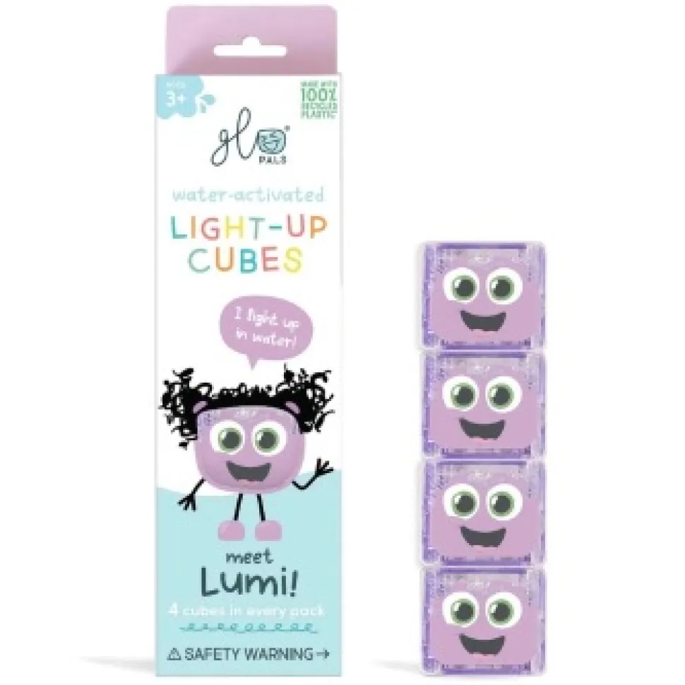 Glo Pals Light Up Cubes Paars, 4 Stuks