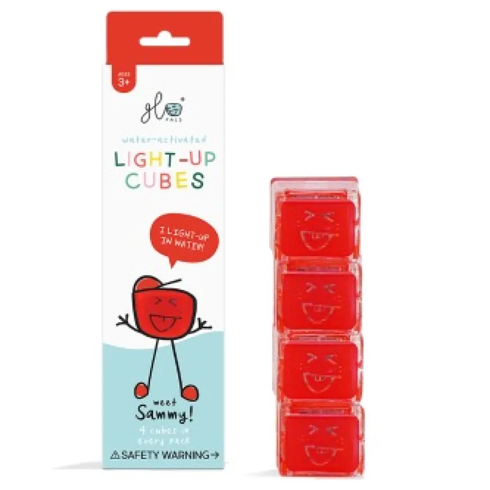 Glo Pals Light Up Cubes Rood, 4 Stuks