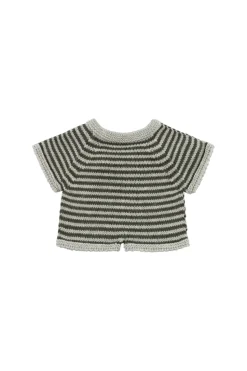 Gommu Onepiece Kort, Lichtgrijs Met Donkergroen