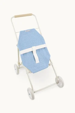 Gommu Poppenwagen, Blauw Geruit
