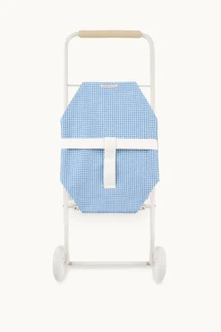 Gommu Poppenwagen, Blauw Geruit