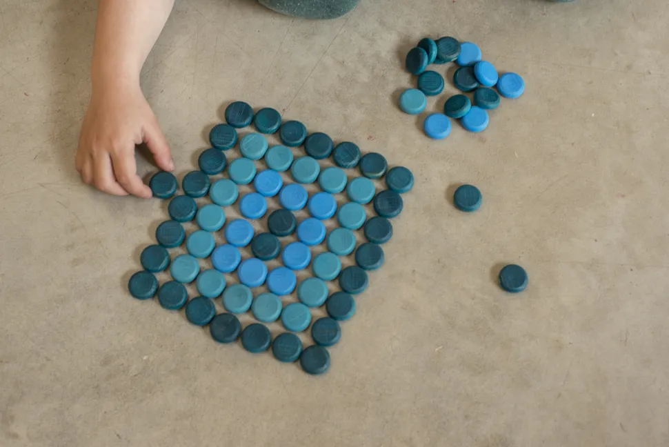 Grapat Mandala Kleine Muntjes (blauwtinten), 36 Stuks