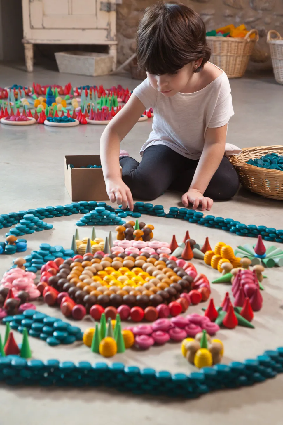 Grapat Mandala Kleine Muntjes (blauwtinten), 36 Stuks