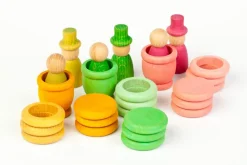 Grapat Seizoenstafel Lenteset, Houten Nins Poppetjes, Schijfjes, Ringen En Bakjes