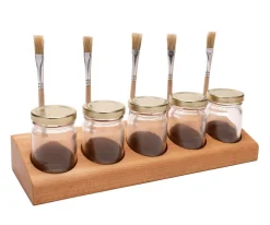 Grennn Verfpothouder Incl 5 Potjes En Kwastjes