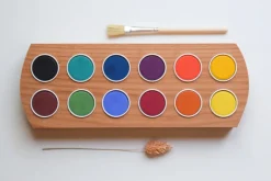 Grennn Waterverfhouder Met Verf, 12 Kleuren