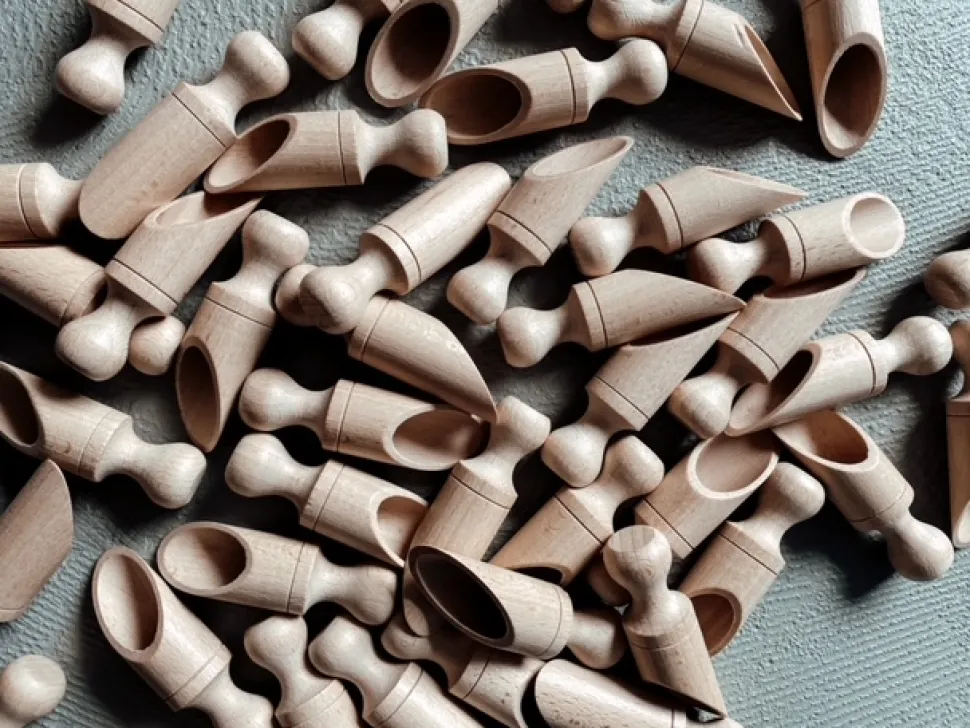 Houten Schepjes Sensorisch Spel, 2 Stuks