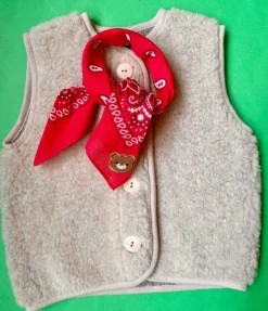 Luka Luna Boeren Bandana Donkerroze/rood + Beertjes Embleem