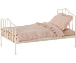 Maileg Miniatuur Bed, Mini Roze/rood