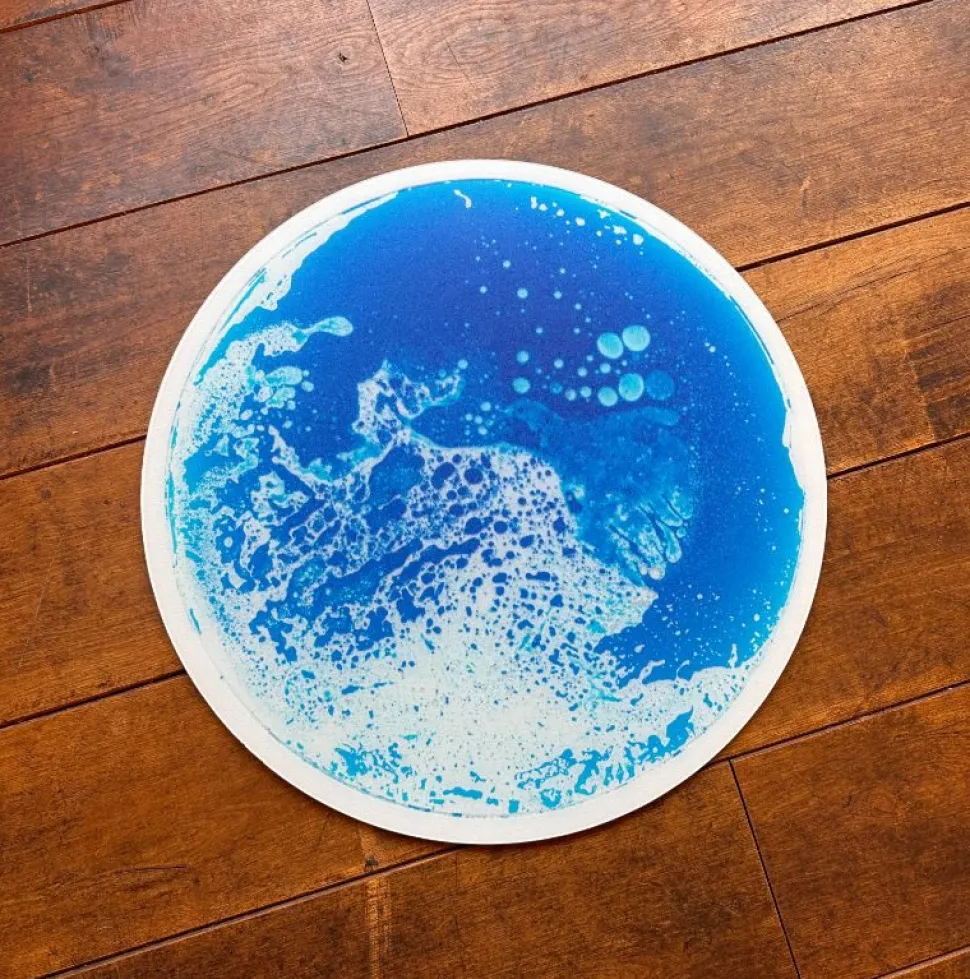 Sensorische Vloertegel Rond, Blauw