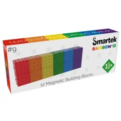 Smartek Magnetische Bouwblokken, 12 Stuks Regenboogkleuren