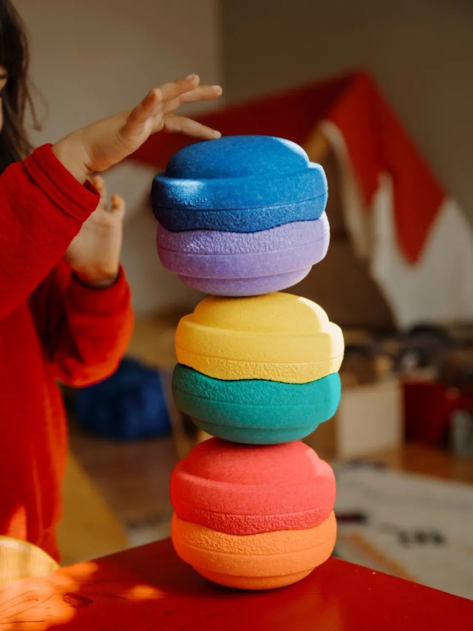 Stapelstein Mini, Regenboogset 6 Stuks