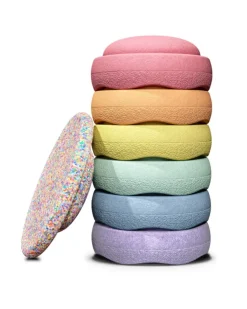 Stapelstein Rainbow Set Pastel, 6 Stuks + Balans Bord Super Confetti