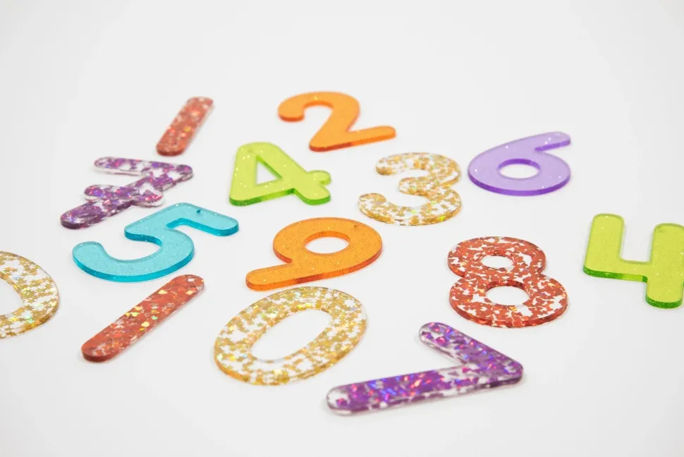 Tickit - Regenboog Glitter Cijfers