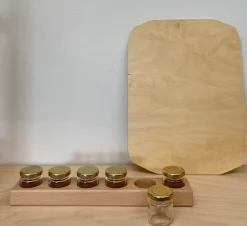Verfpotblokhouder Inclusief 6 Glazen Potjes